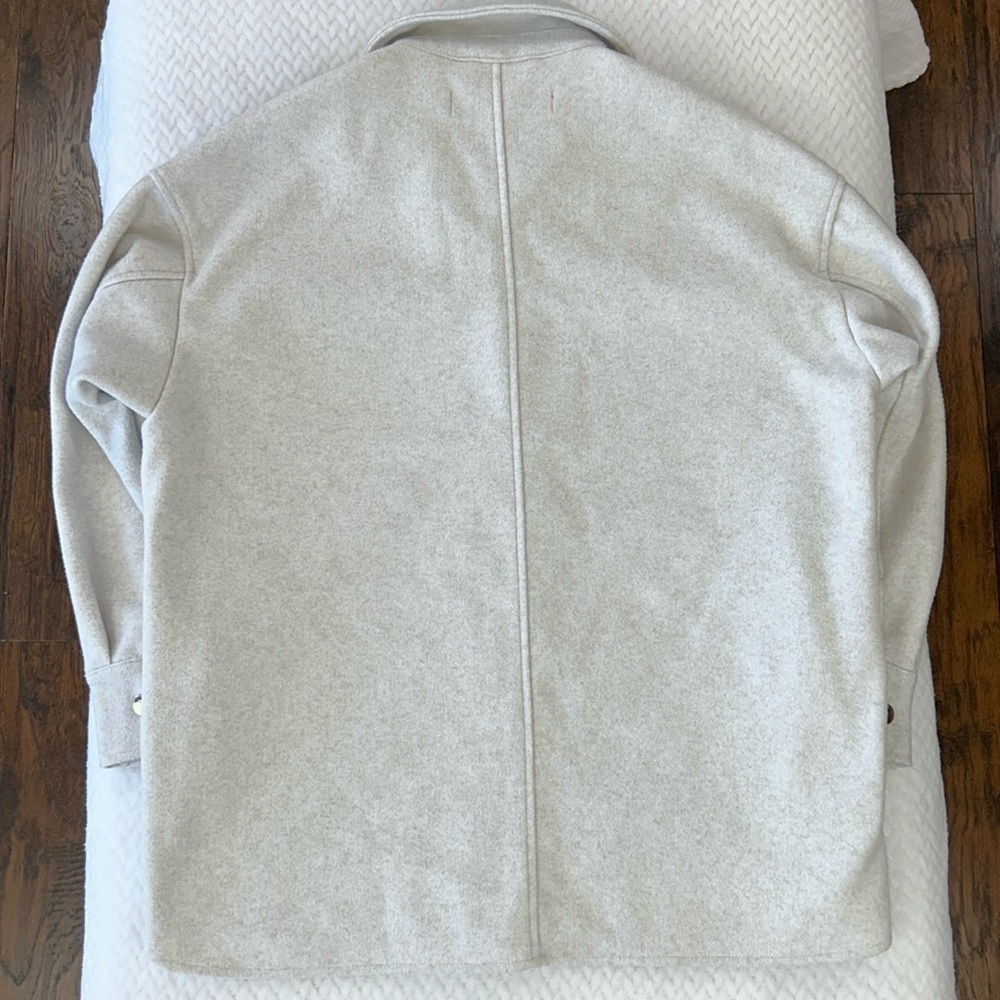 Zara Soft-Touch Overshirt Oversized Shacket Woman’s Size Small Light Gray - Picture 4 of 17